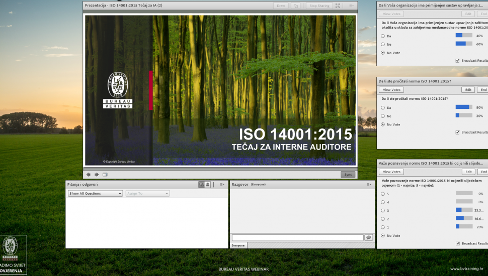 Održan webinar za ISO 14001:2015 interne auditore